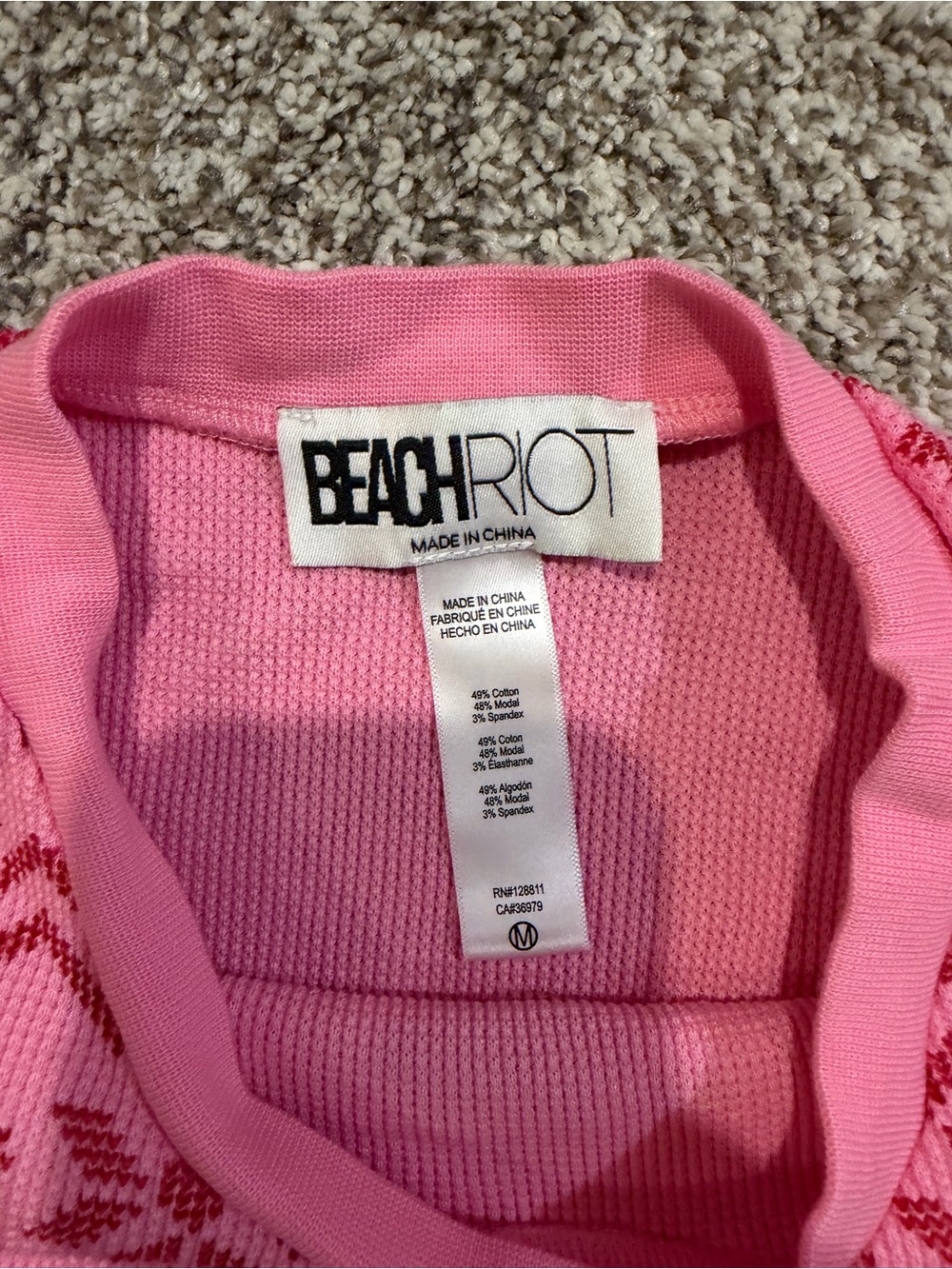 Beach Riot Pink and Red Heart Print Pajama Set - Picture 3 of 3